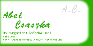 abel csaszka business card