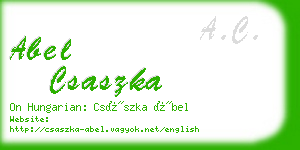 abel csaszka business card